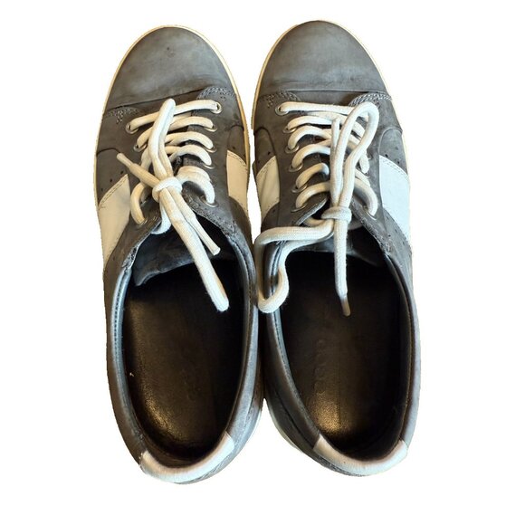 Ecco Men's Nubuck Gray White Leather Casual Loafer Sneaker Size 9 - Picture 6 of 11